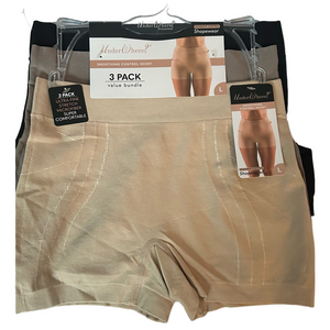 Under Where? Woman’s Smooth Control Shaper Pants - 3 Pack Black, Tan and Nude